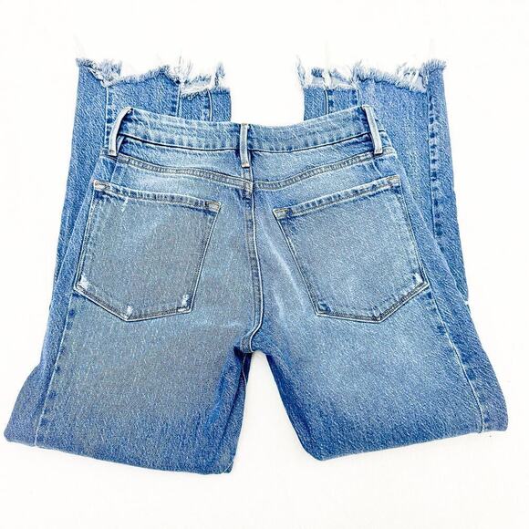 Frame Le Crop Mini Boot Ripped Raw Hem Denim Jeans Masonic Size 26 - Picture 5 of 8